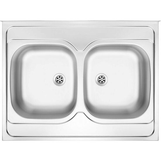 Chiuveta Deante cu 2 boluri Tango fara scurgere otel 60 x 80cm