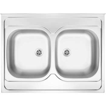 Chiuveta Deante cu 2 boluri Tango fara scurgere otel 60 x 80cm Chiuveta Deante cu 2 boluri Tango fara scurgere otel 60 x 80cm