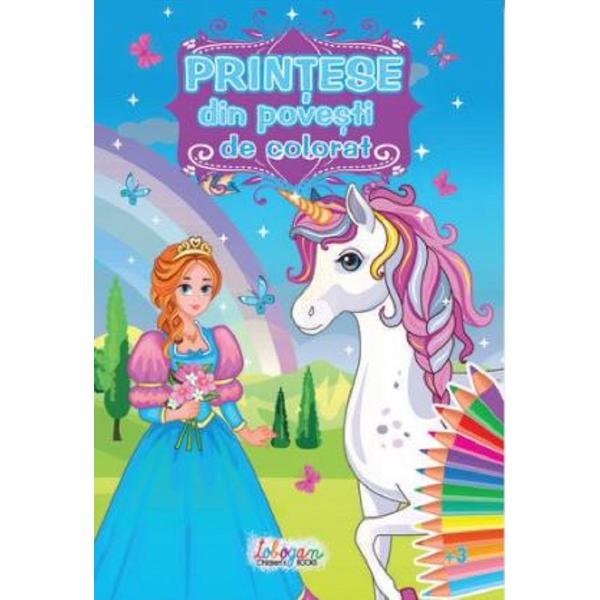 Printese din povesti de colorat