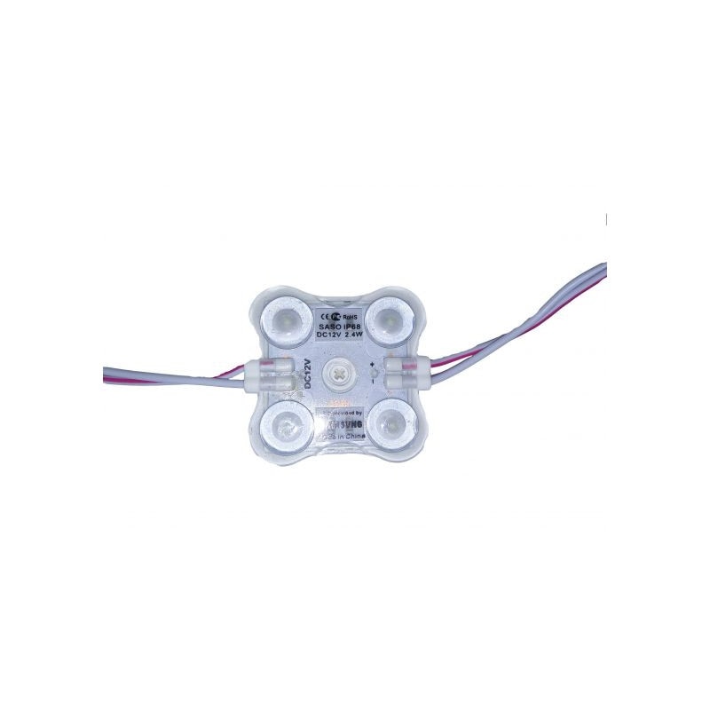 Modul 4 led samsung 3535-2835 2.4W 12V alb rece patrat IP68