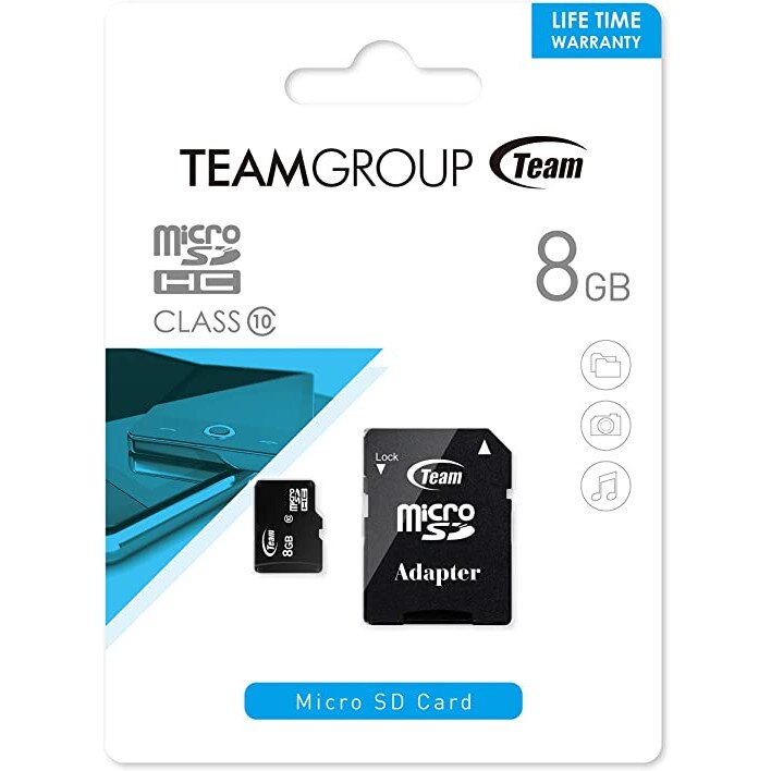 Card de Memorie Team Group 8GB Micro SDHC CARD si SD Adapter, Class10