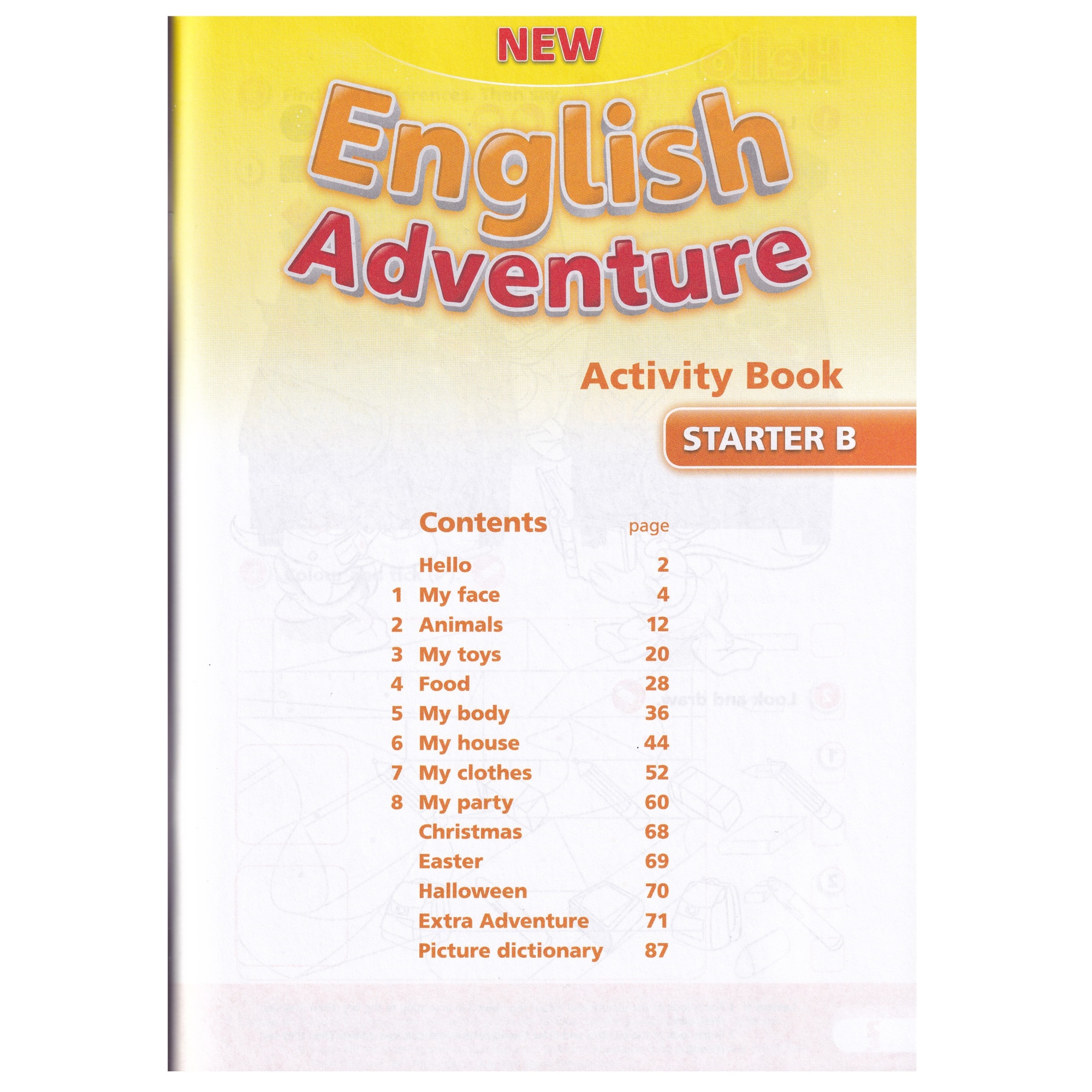 World of English story and songs 1〜12 New English Adventure, Activity Book, Level 1, 81 pagini