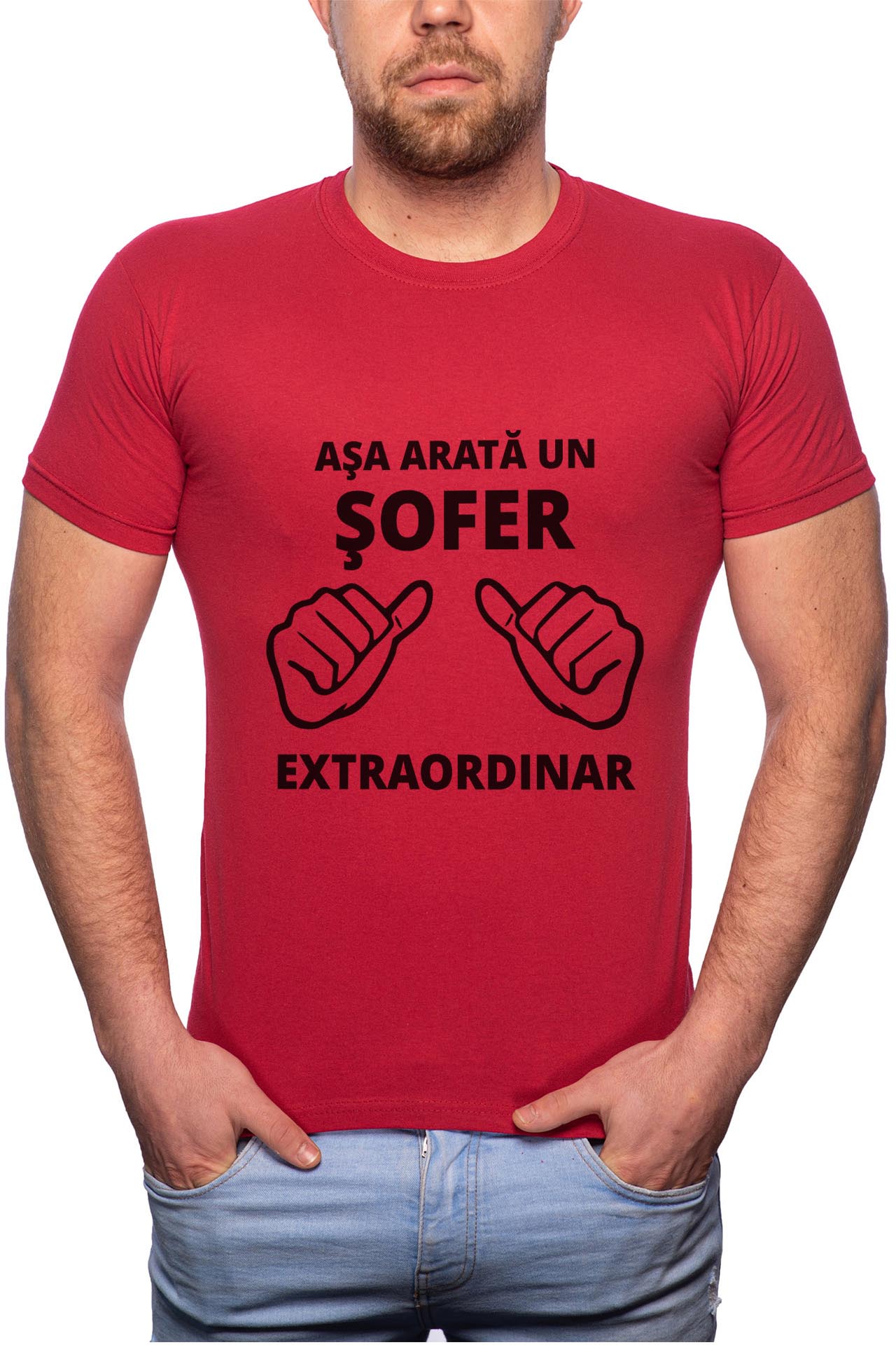 Tricou barbati, Asa Arata Un Sofer, 100% Bumbac, R2, Rosu Bordeaux