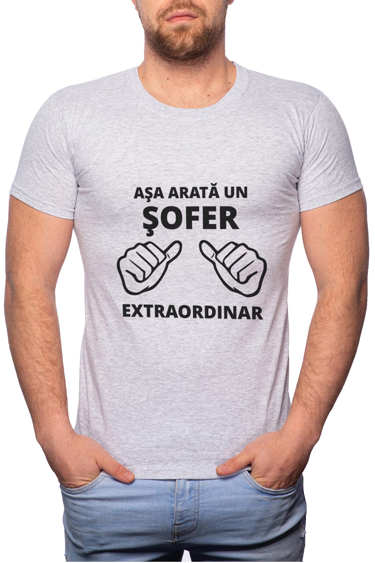 Tricou barbati, Asa Arata Un Sofer, 100% Bumbac, GR2, Gri