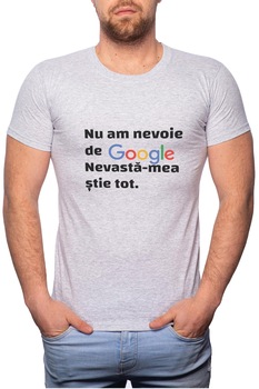 Tricou barbati, Nevasta-mea Stie Tot, 100% Bumbac, GR3, Gri Tricou barbati, Nevasta-mea Stie Tot, 100% Bumbac, GR3, Gri