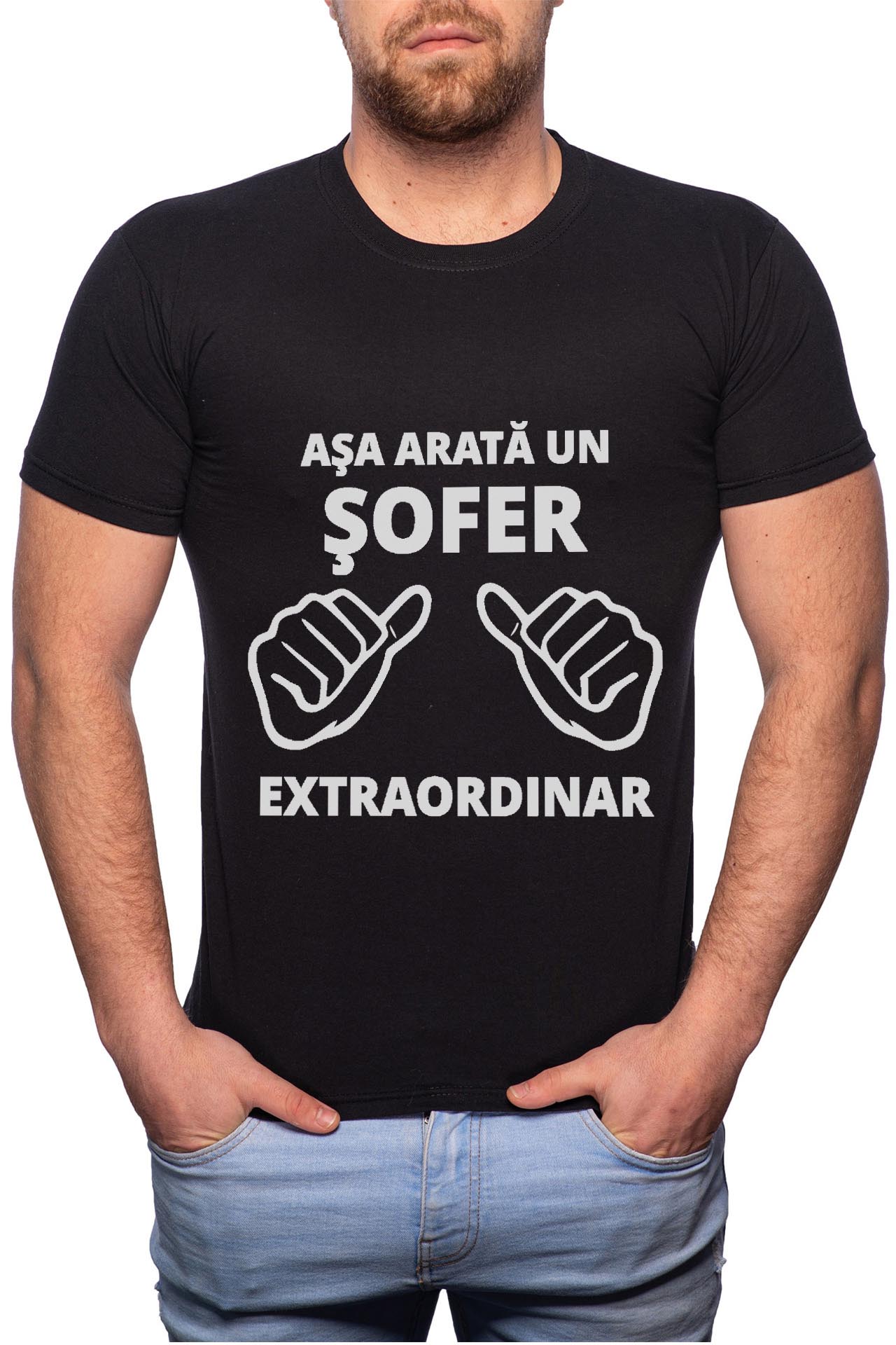 Tricou barbati, Asa Arata Un Sofer, 100% Bumbac, B2, Negru