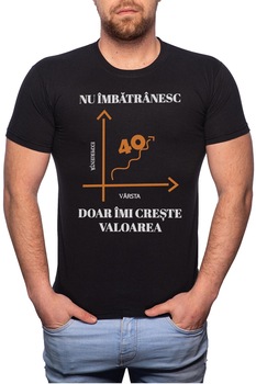 Tricou barbati, Nu Imbatranesc, 100% Bumbac, B10, Negru Tricou barbati, Nu Imbatranesc, 100% Bumbac, B10, Negru
