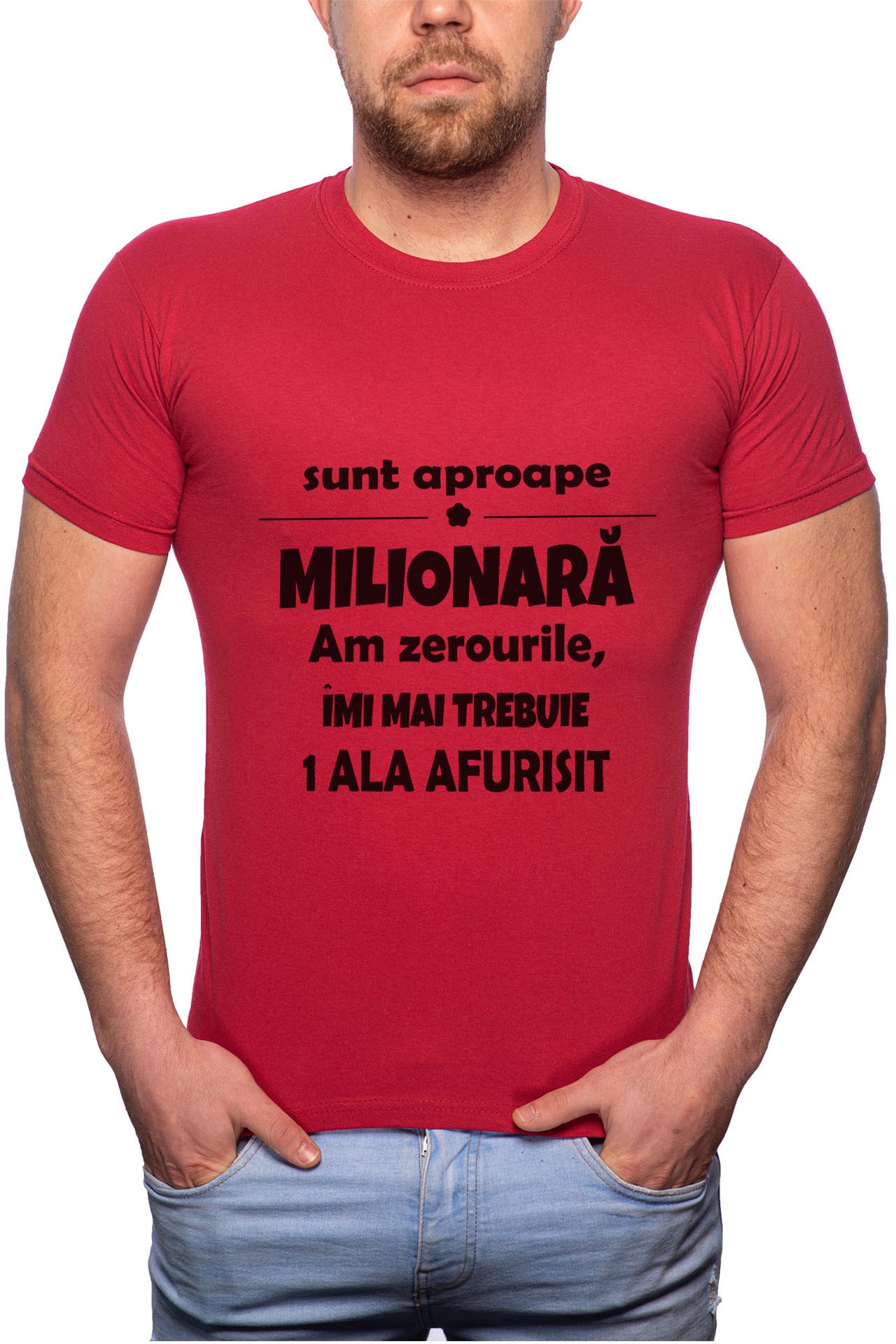 Tricou barbati, Milionara, 100% Bumbac, R13, Rosu Bordeaux