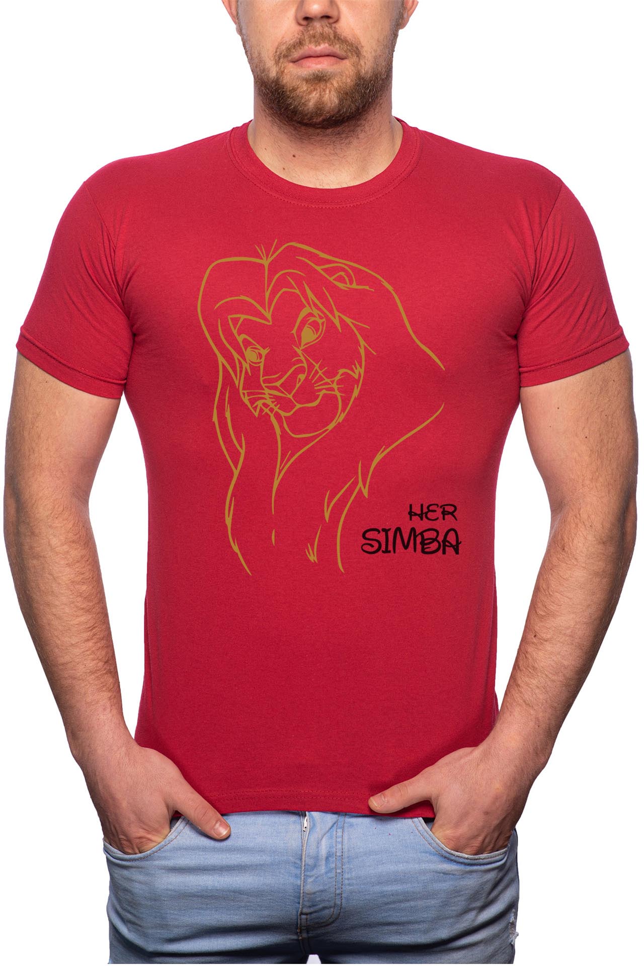 Tricou barbati, Simba, 100% Bumbac, R23, Rosu Bordeaux