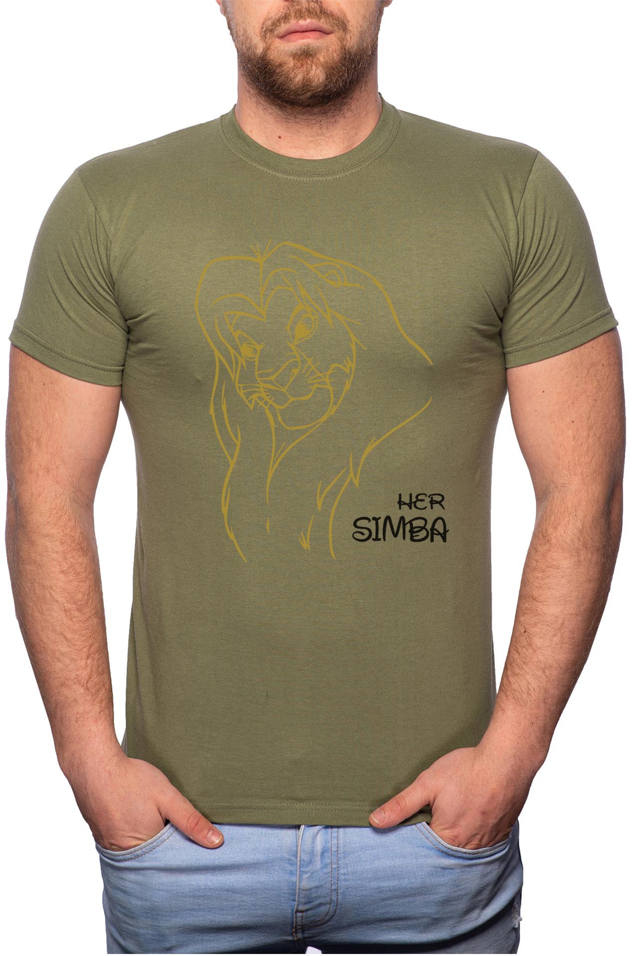 Tricou barbati, Simba, 100% Bumbac, GM23, Verde militar