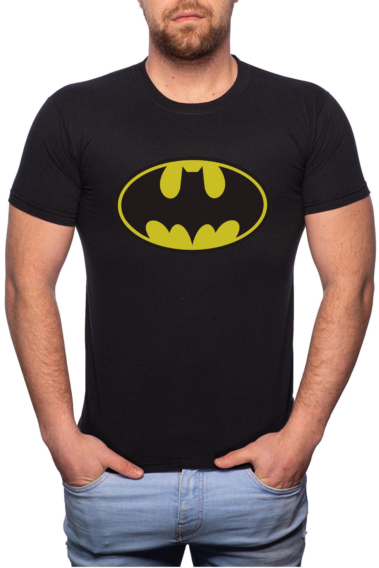Tricou barbati, Batman, 100% Bumbac, B19, Negru