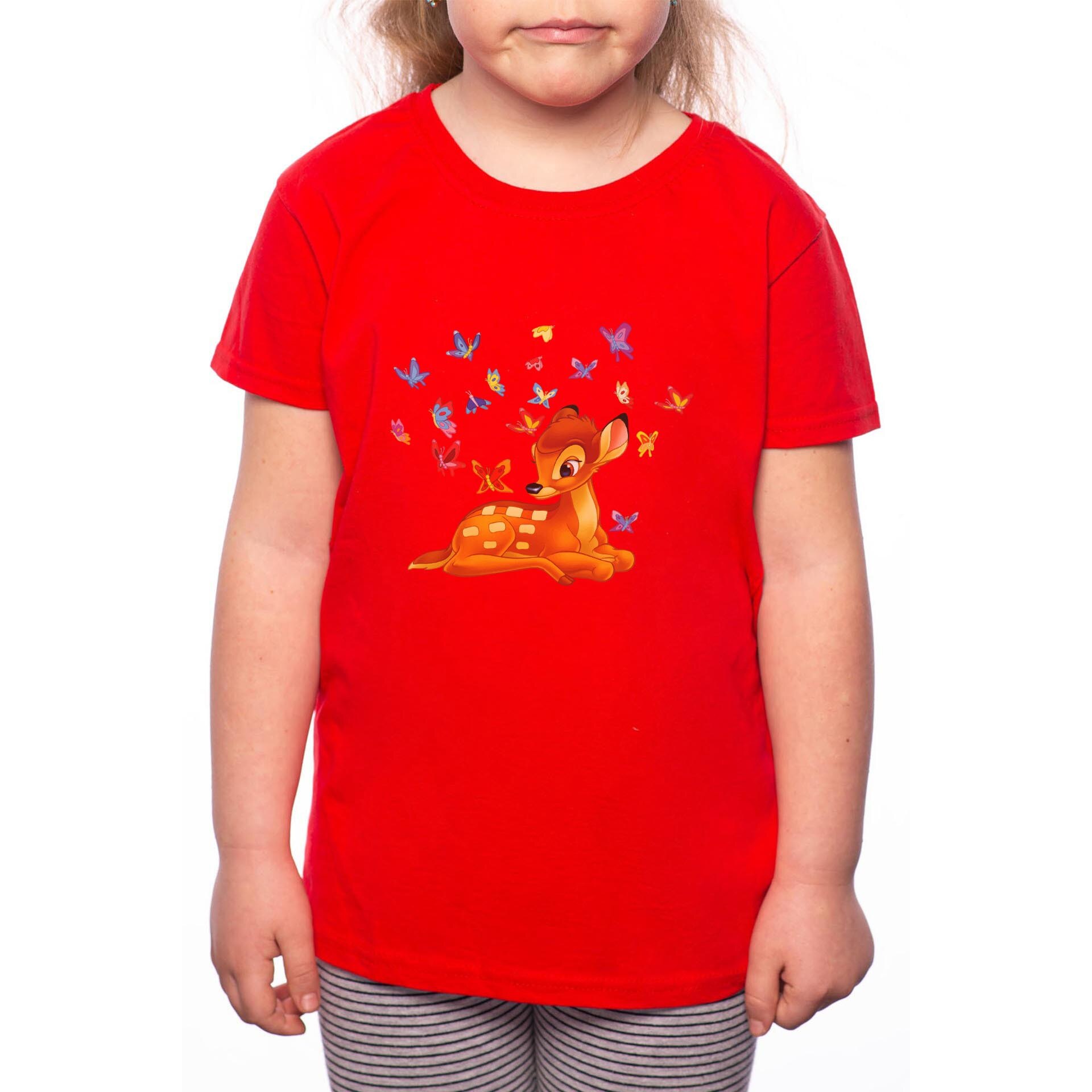 Tricou Fetita, Deer Princess, 100% Bumbac, Rosu, R95