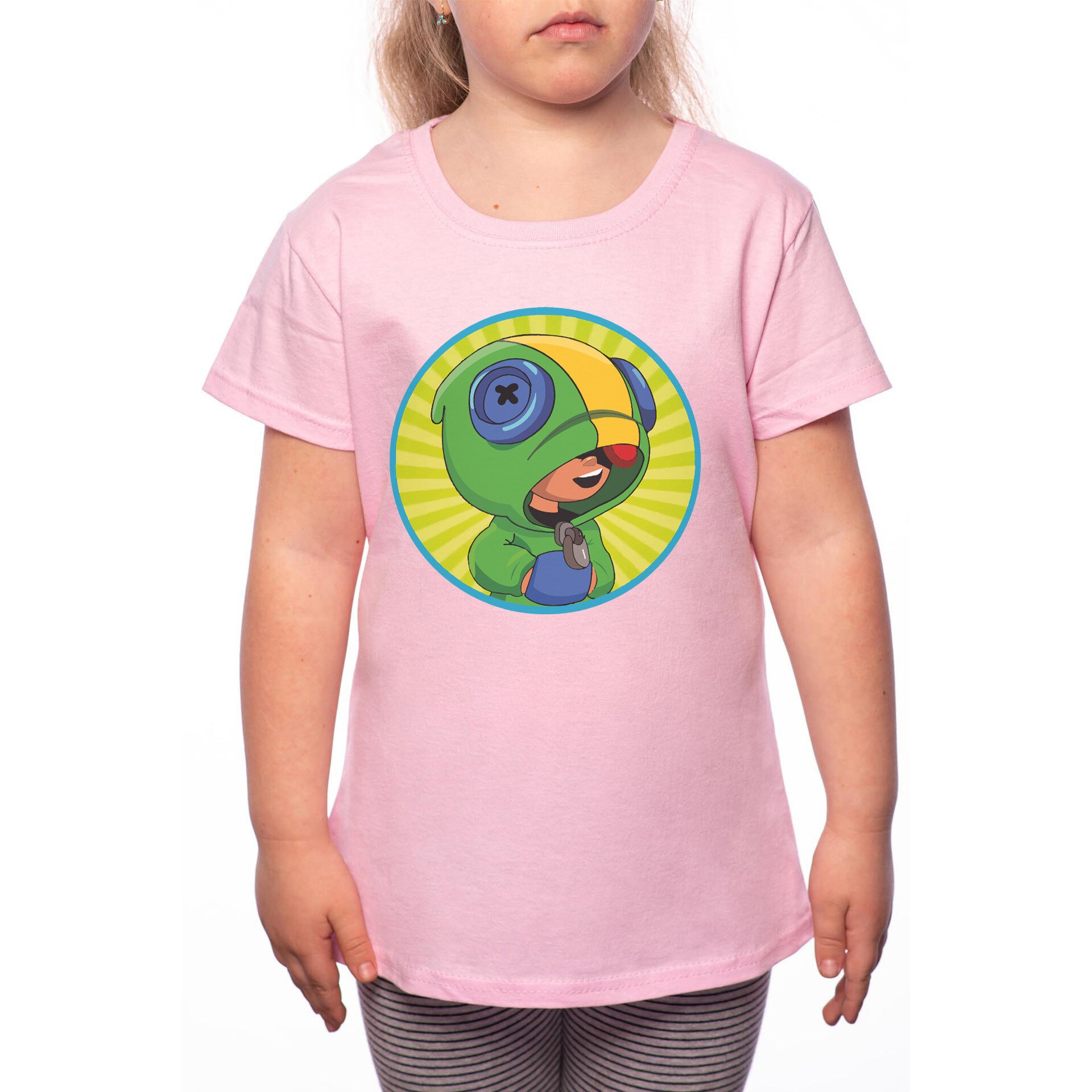 Tricou Fetita, Brawl Stars, 100% Bumbac, Roz, P2