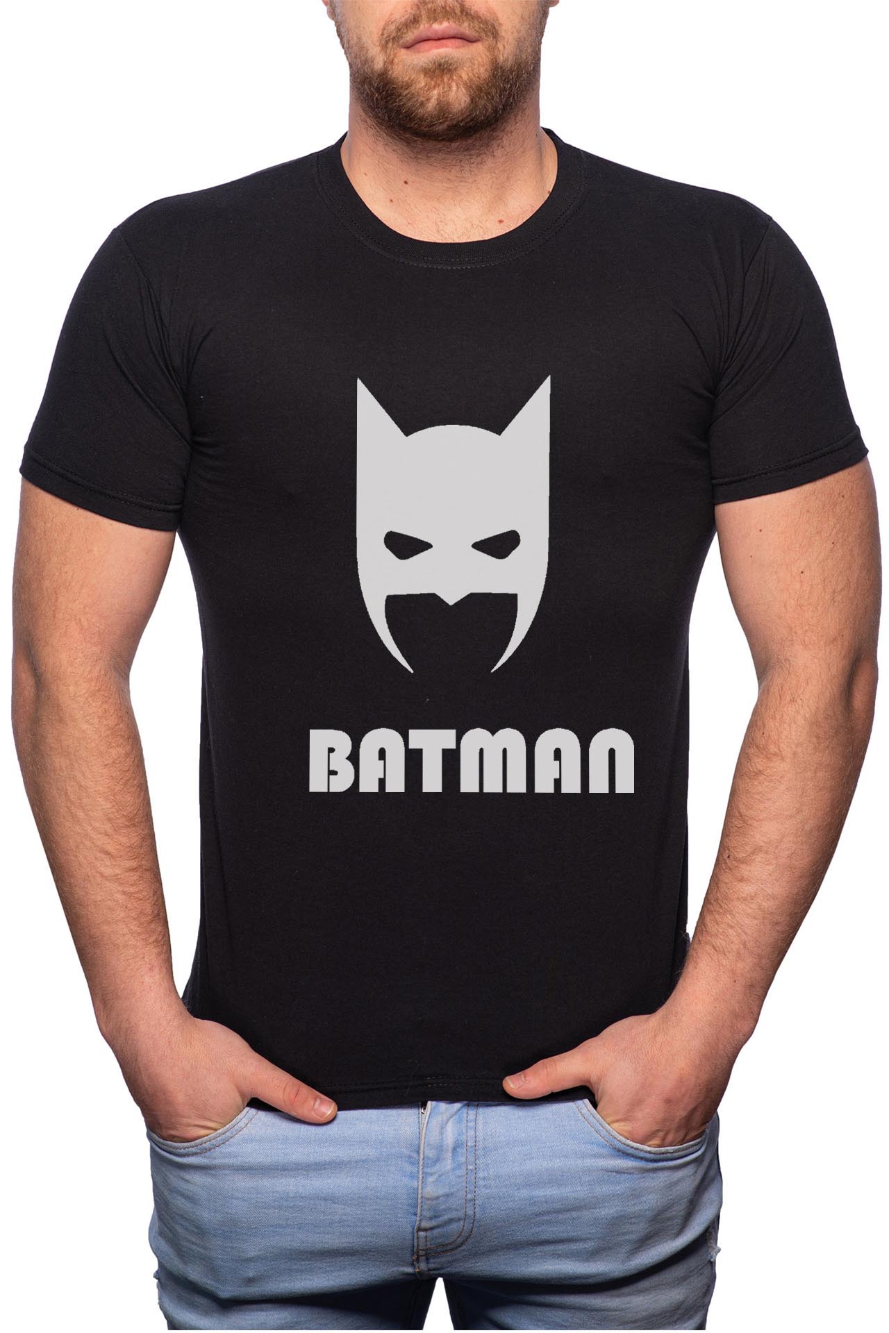 Tricou barbati, Batman, 100% Bumbac, B27, Negru