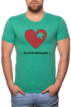 Tricou barbati, Missing Piese, 100% Bumbac, G29, Verde Tricou barbati, Missing Piese, 100% Bumbac, G29, Verde