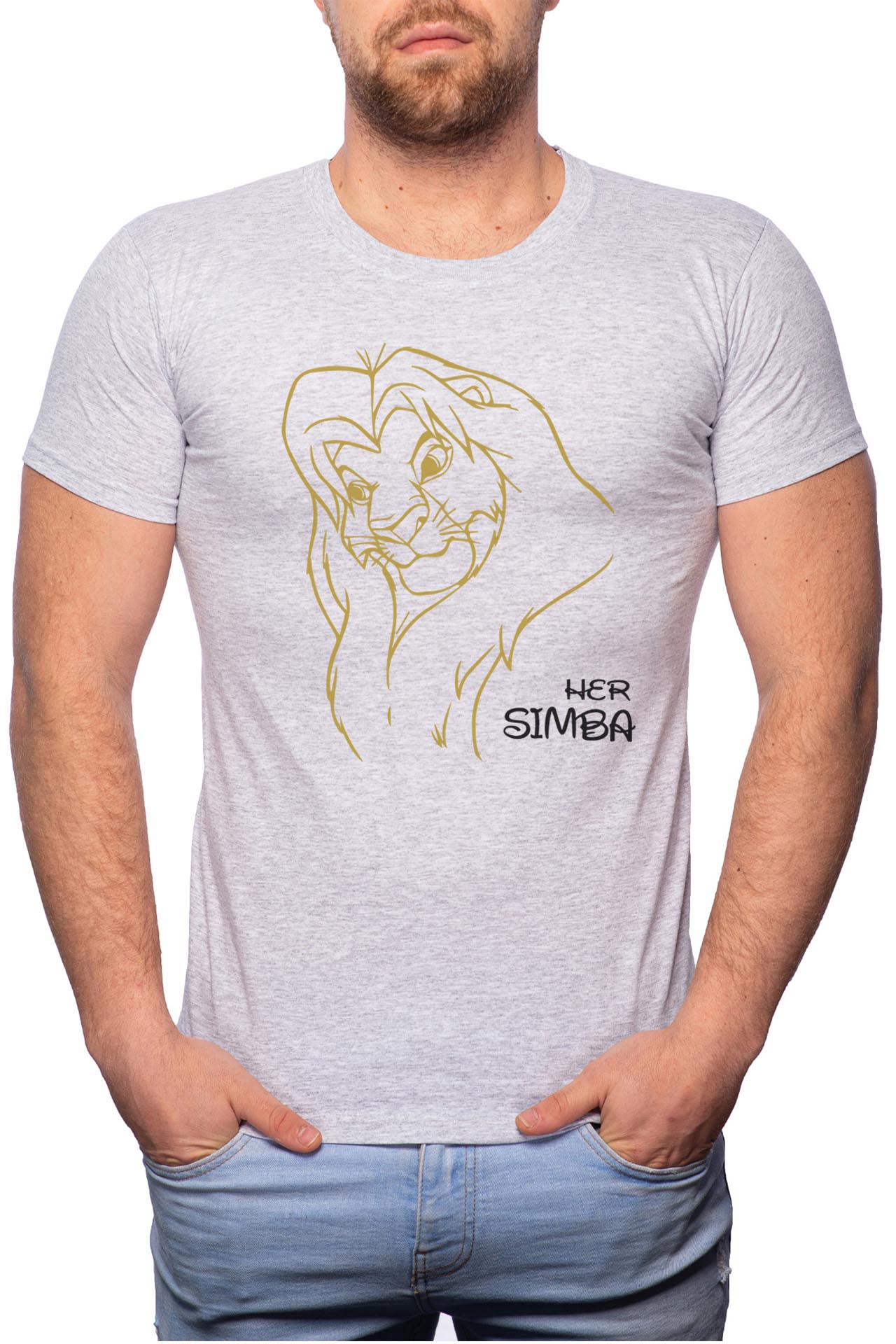 Tricou barbati, Simba, 100% Bumbac, GR23, Gri