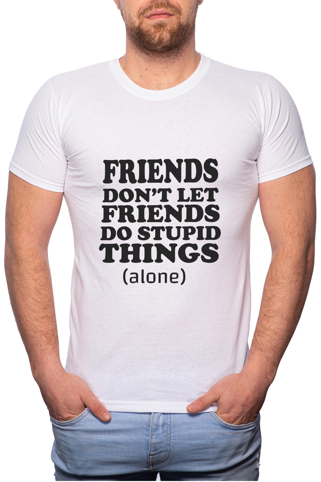 Tricou barbati, Friends, 100% Bumbac, W32, Alb