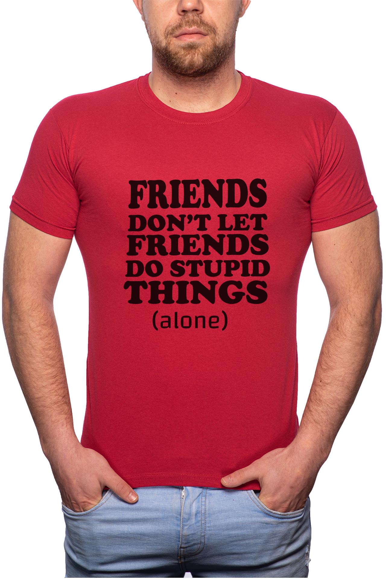 Tricou barbati, Friends, 100% Bumbac, R32, Rosu Bordeaux