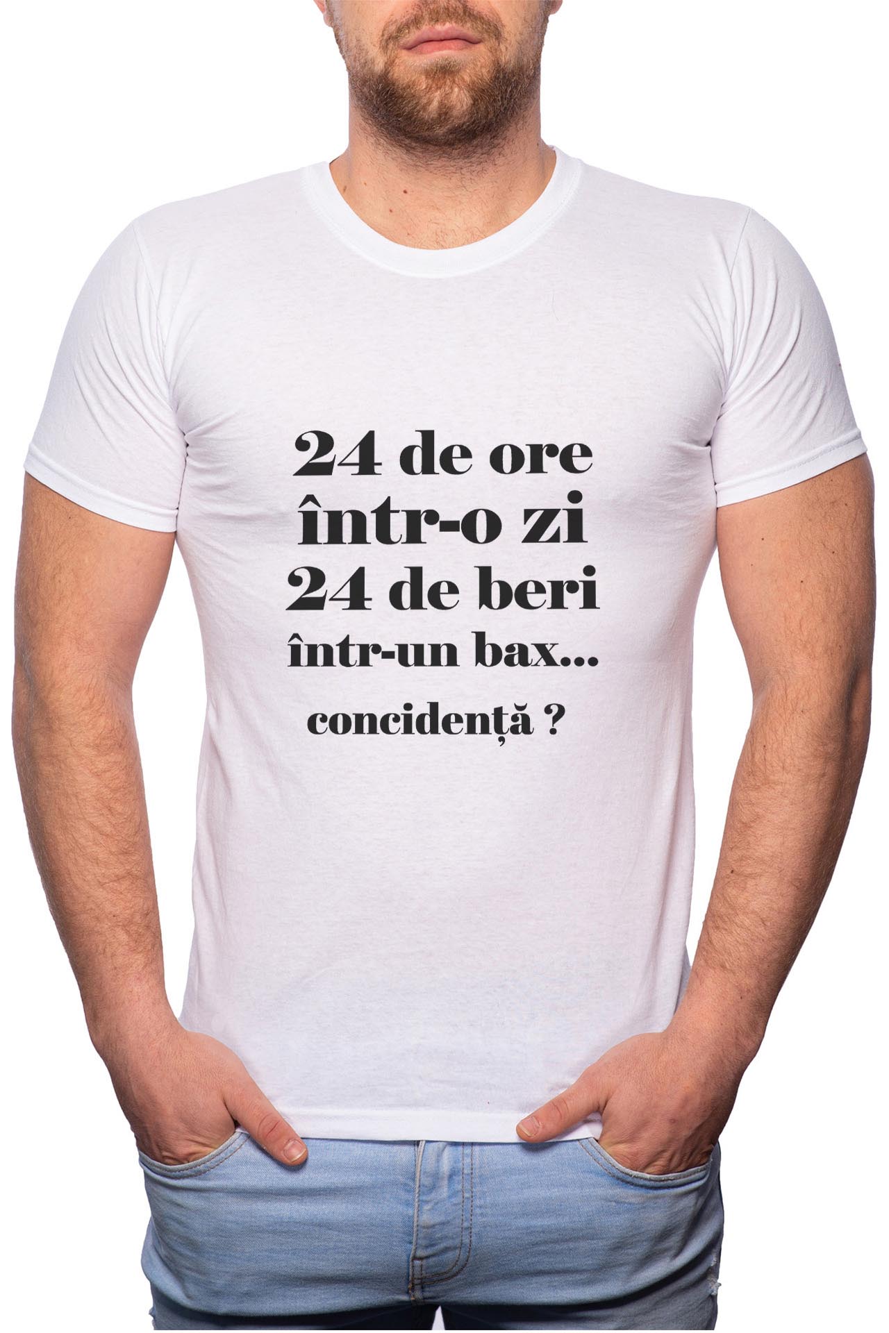 Tricou barbati, Beri, 100% Bumbac, W45, Alb