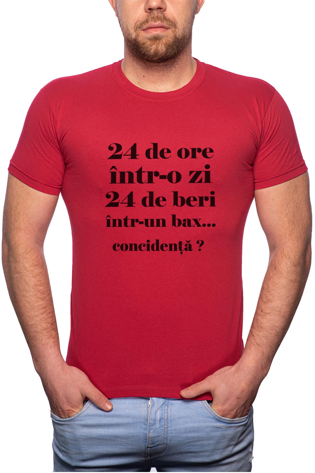 Tricou barbati, Beri, 100% Bumbac, R45, Rosu Bordeaux