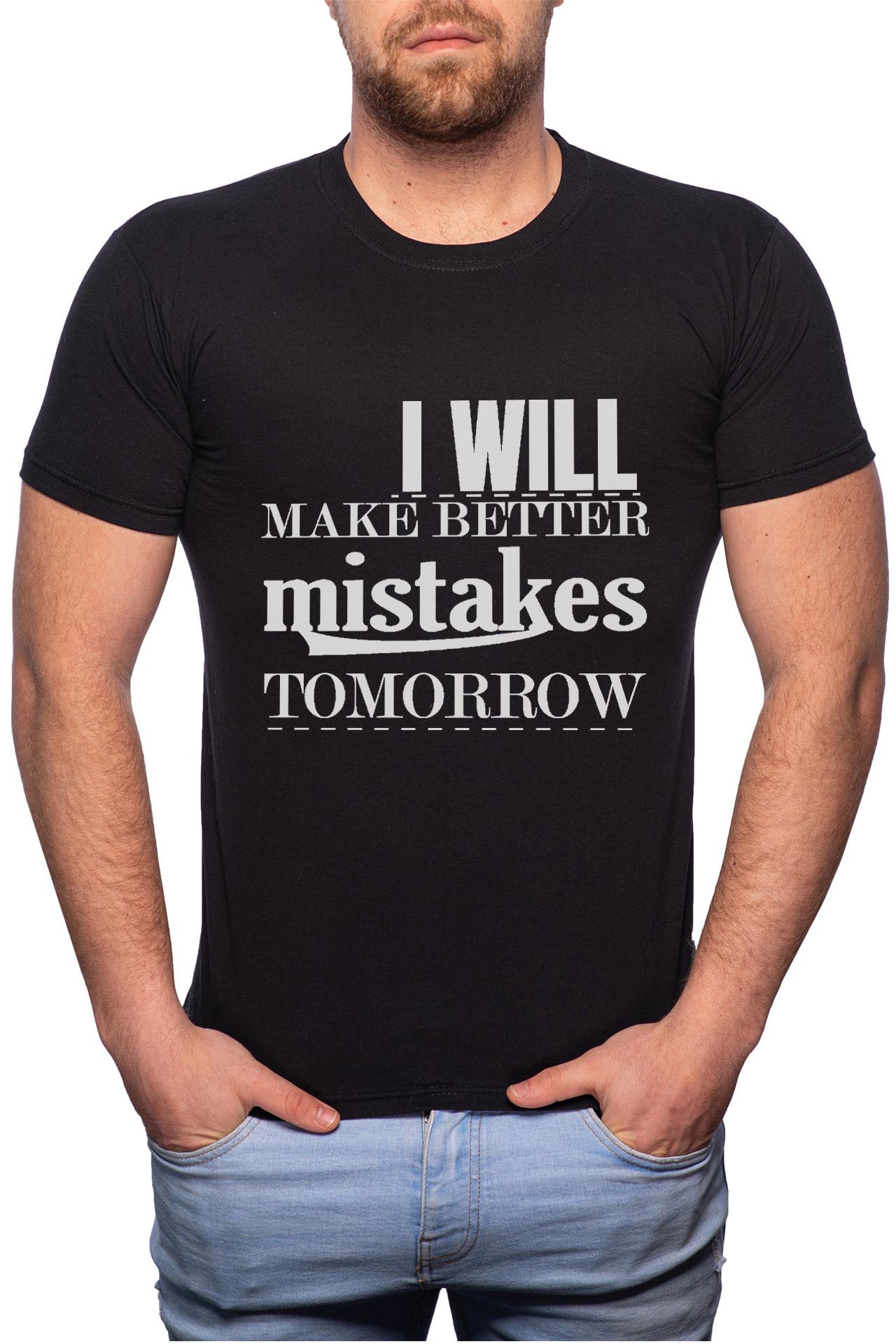 Tricou barbati, I Will Make Better, 100% Bumbac, B52, Negru