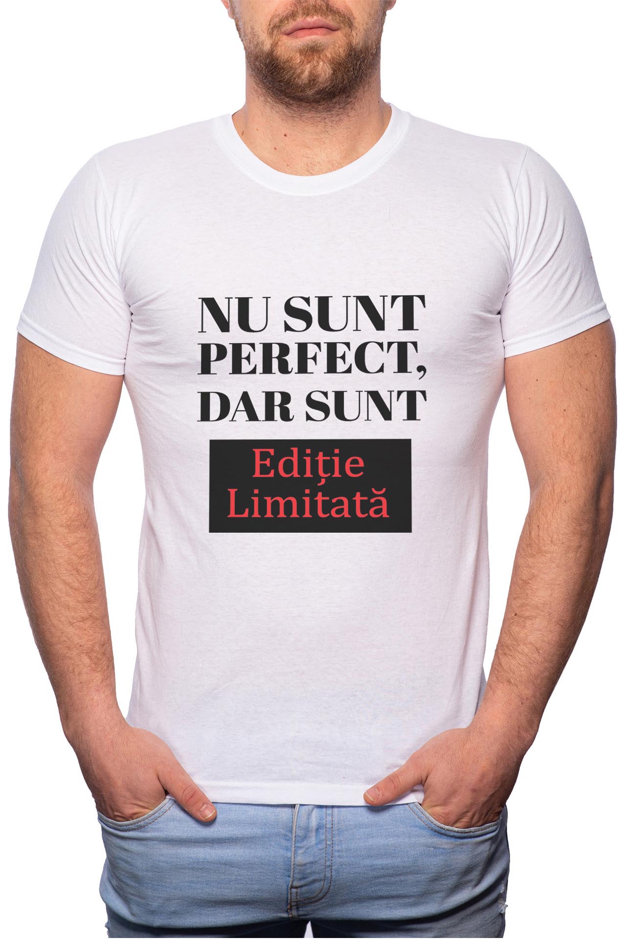 Tricou barbati, Editie Limitata, 100% Bumbac, W62, Alb
