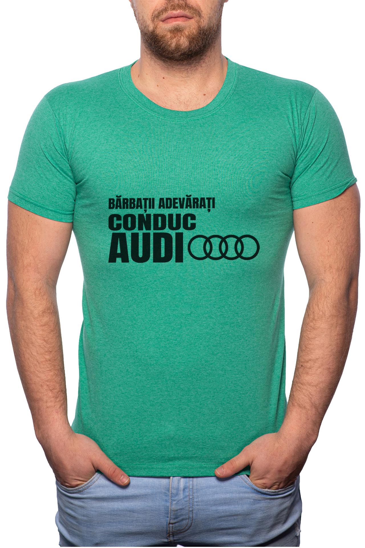 Tricou barbati, Conduc Audi, 100% Bumbac, G64, Verde