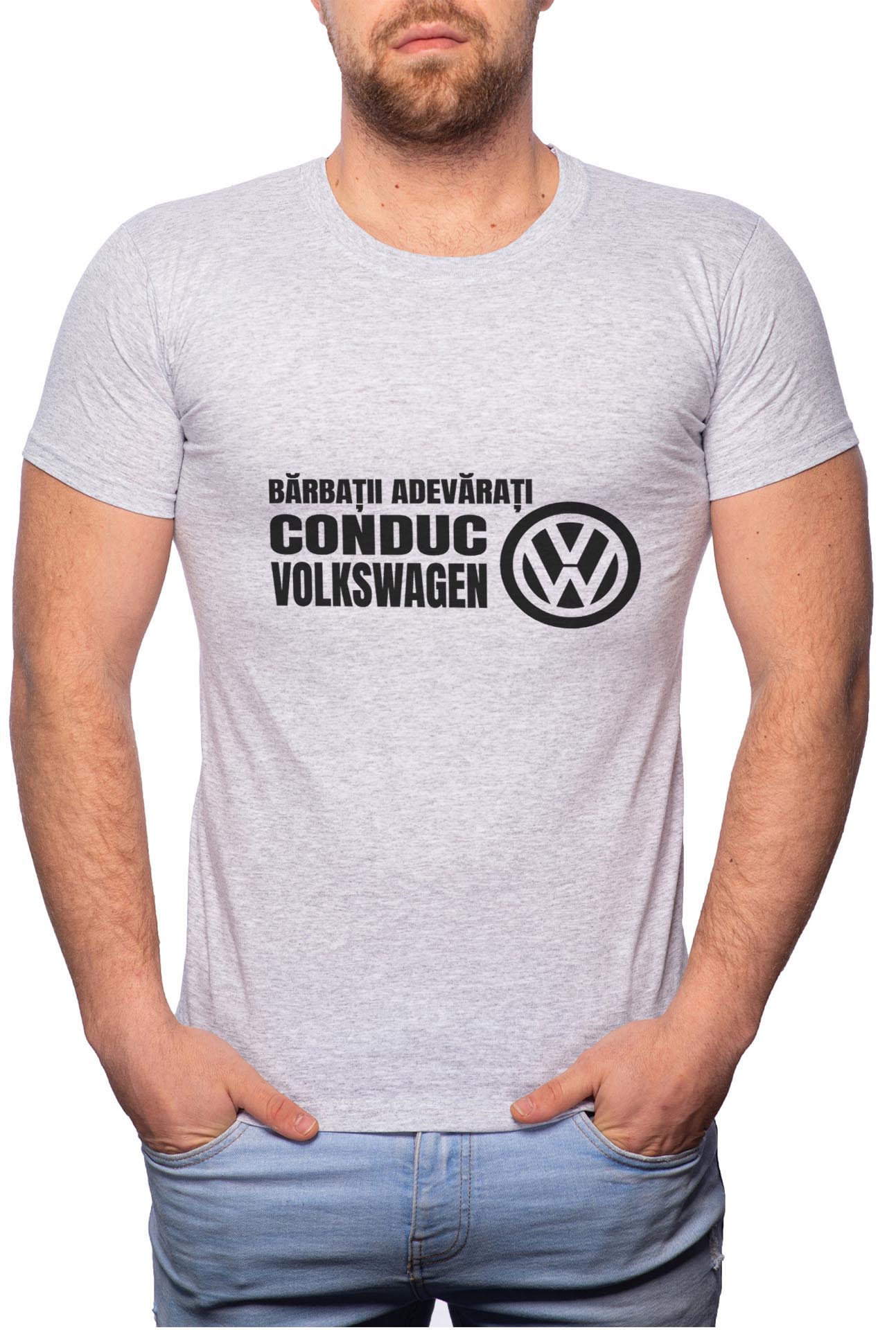Tricou barbati, Conduc Volkswagen, 100% Bumbac, GR66, Gri