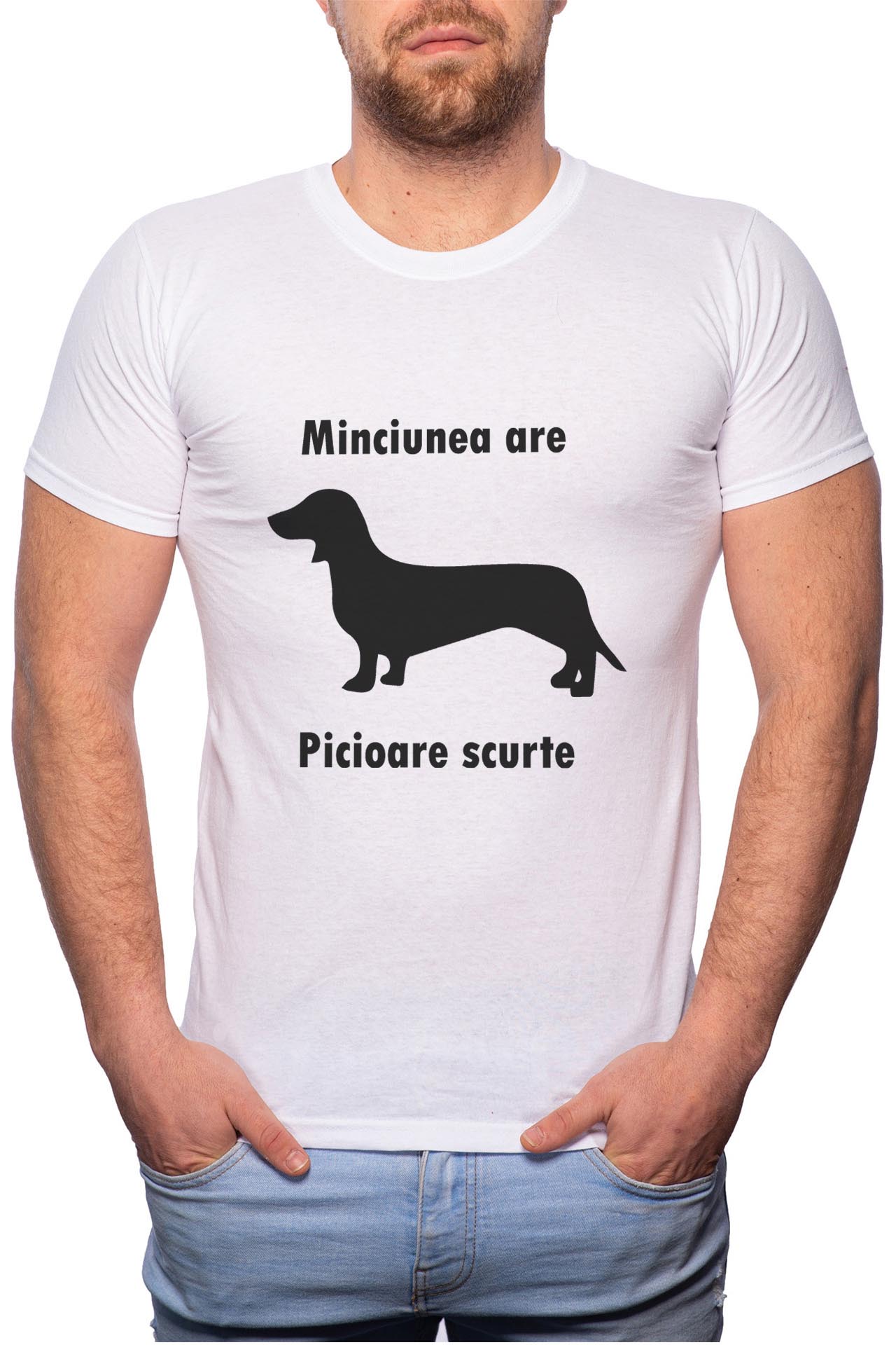 Tricou barbati, Picoare Scurte, 100% Bumbac, W73, Alb