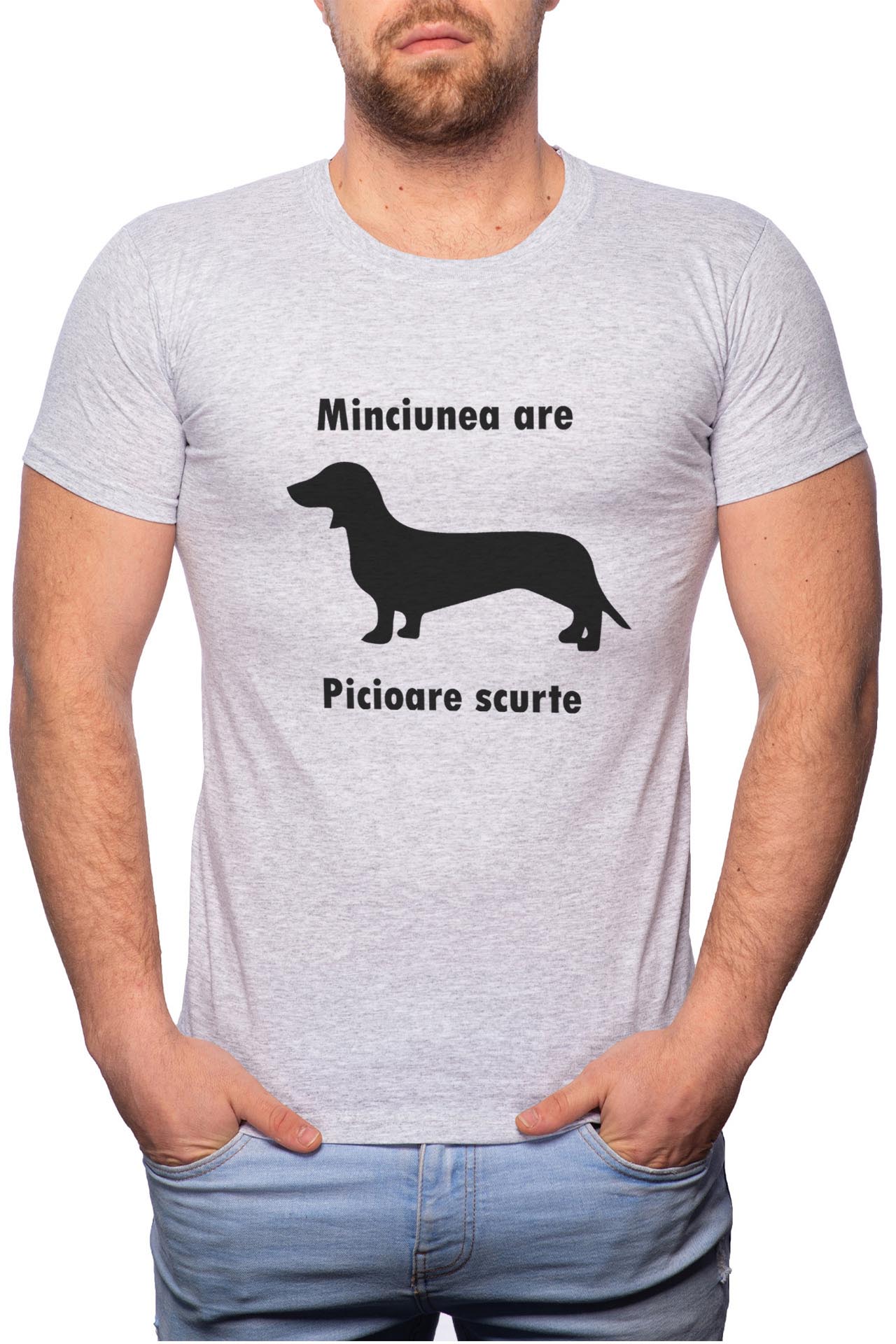 Tricou barbati, Picoare Scurte, 100% Bumbac, GR73, Gri
