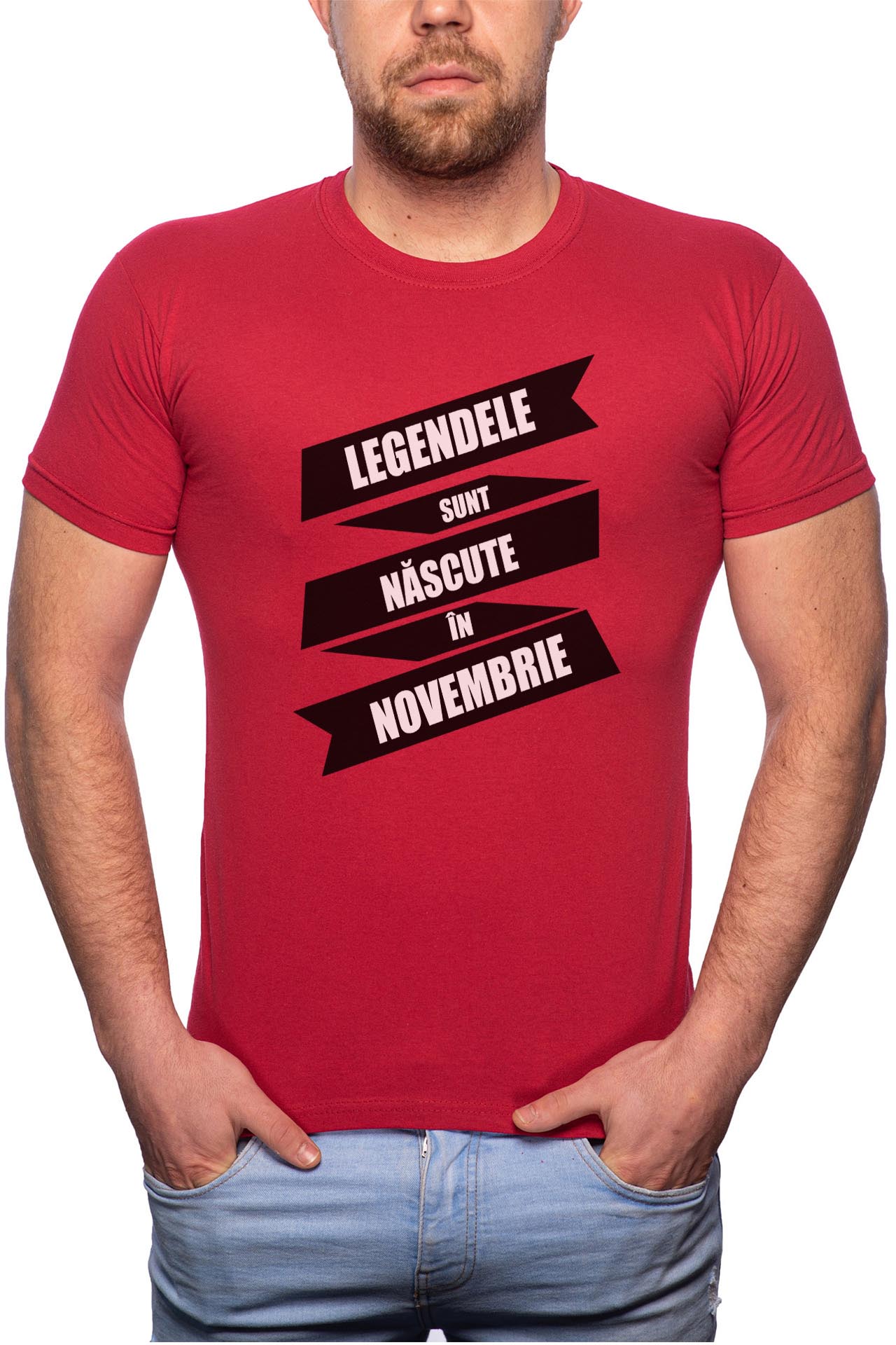 Tricou barbati, Nascute In Noiembrie, 100% Bumbac, R85, Rosu Bordeaux