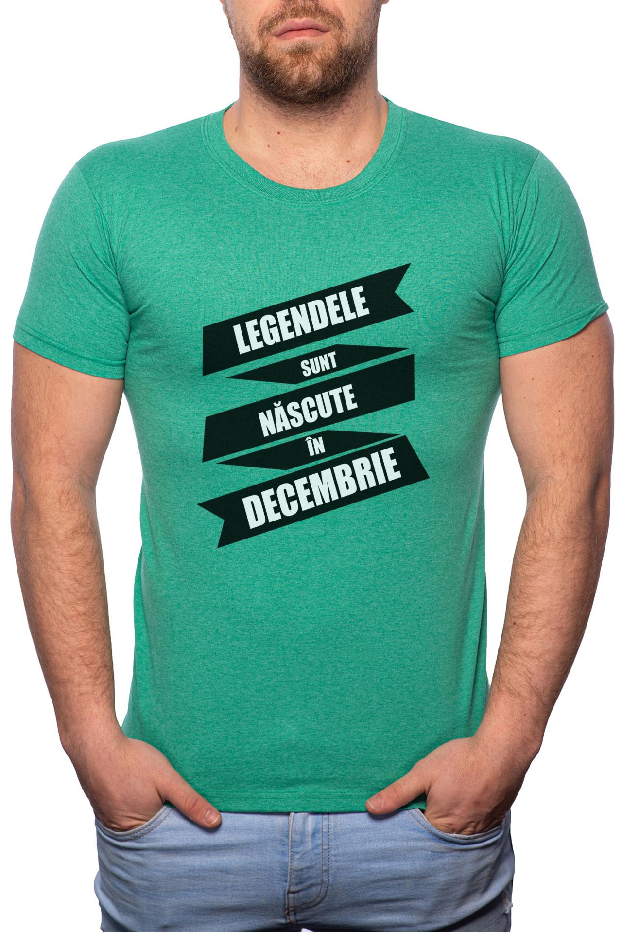 Tricou barbati, Nascute In Decembrie, 100% Bumbac, G86, Verde