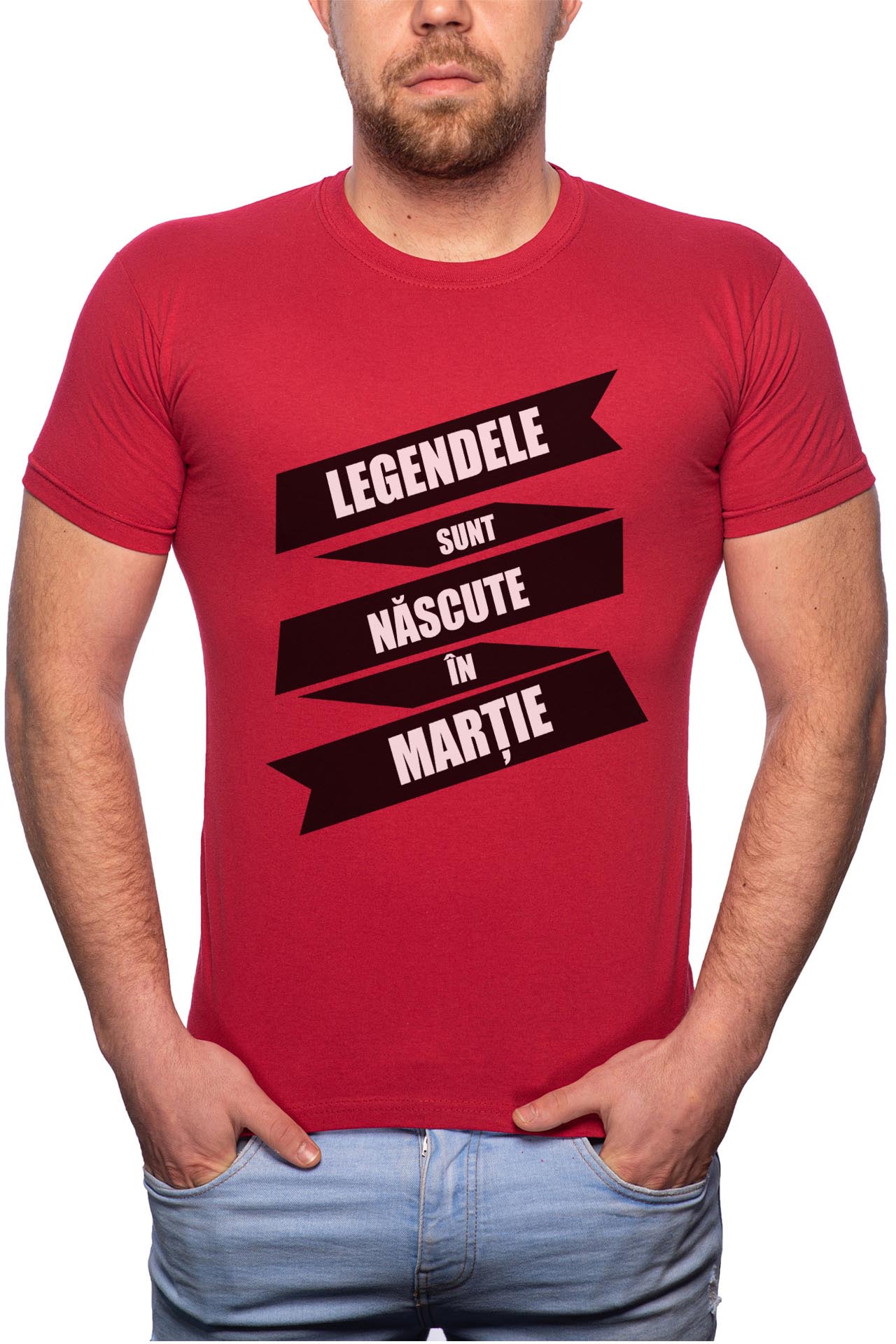 Tricou barbati, Nascute In Martie, 100% Bumbac, R89, Rosu Bordeaux