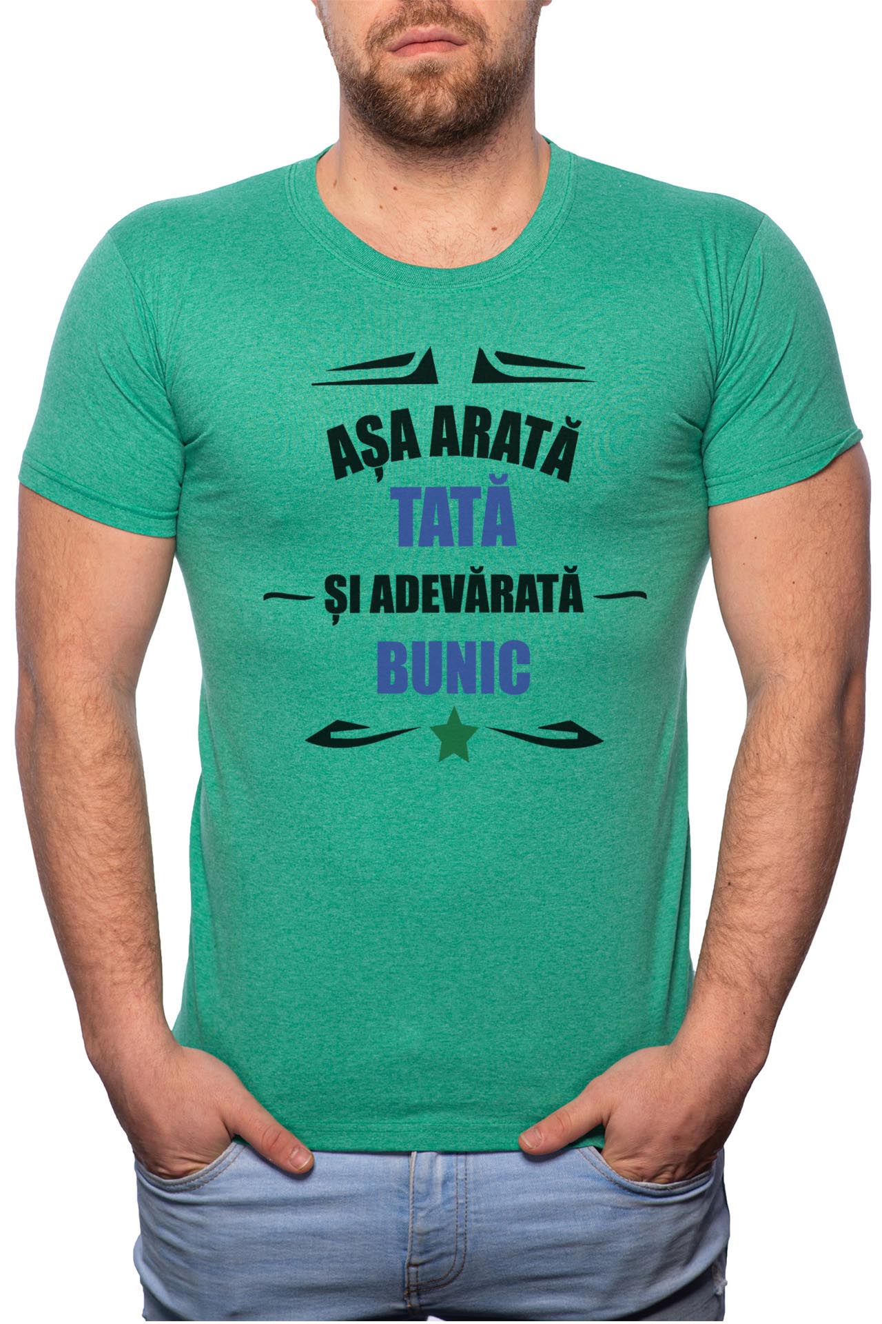 Tricou barbati, Bunic, 100% Bumbac, G79, Verde