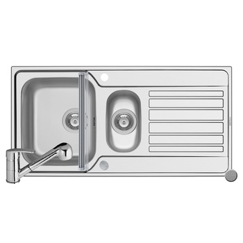 Pachet 3in1 chiuveta inox Pyramis Fedra baterie si ROLL UP 1000x500mm 2 cuve si picurator adancime 180mm pipa cu dus finisaj texturat Pachet 3in1 chiuveta inox Pyramis Fedra baterie si ROLL UP 1000x500mm 2 cuve si picurator adancime 180mm pipa cu dus finisaj texturat