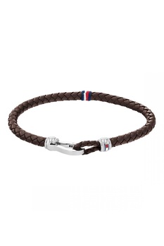 Tommy Hilfiger, Bratara de piele cu design impletit Tommy Hilfiger, Bratara de piele cu design impletit