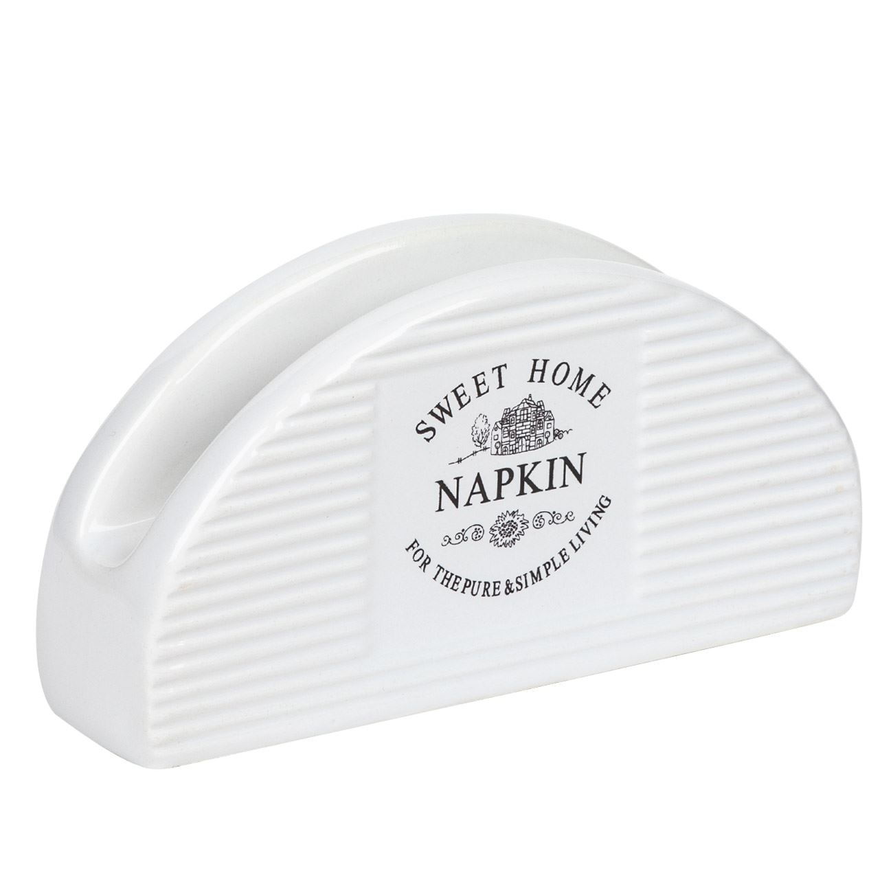 Suport pentru servetele, Zola, din ceramica, Sweet Home, alb