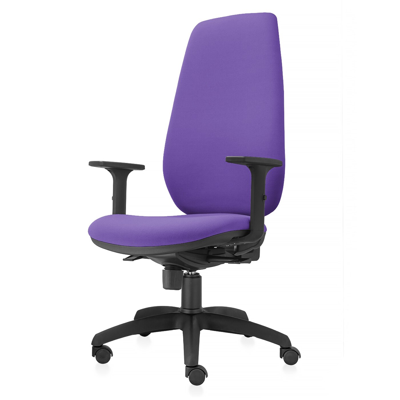 Scaun ergonomic de birou TRAFFIC CHAIRS START PRO, tapiterie sezut si spatar textil, Mov, spatar inalt reglabil pe inaltime, mecanism multiblock, brate reglabile
