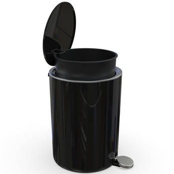 Cos de gunoi cu pedala, LENOX, 5 L, Negru, Ø21 x 28 cm Cos de gunoi cu pedala, LENOX, 5 L, Negru, Ø21 x 28 cm