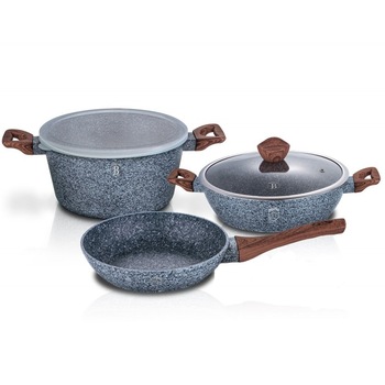 Set oale si tigai marmorate, 5 piese, din aluminiu, Forest Line, Berlinger Haus, BH 7060 Set oale si tigai marmorate, 5 piese, din aluminiu, Forest Line, Berlinger Haus, BH 7060