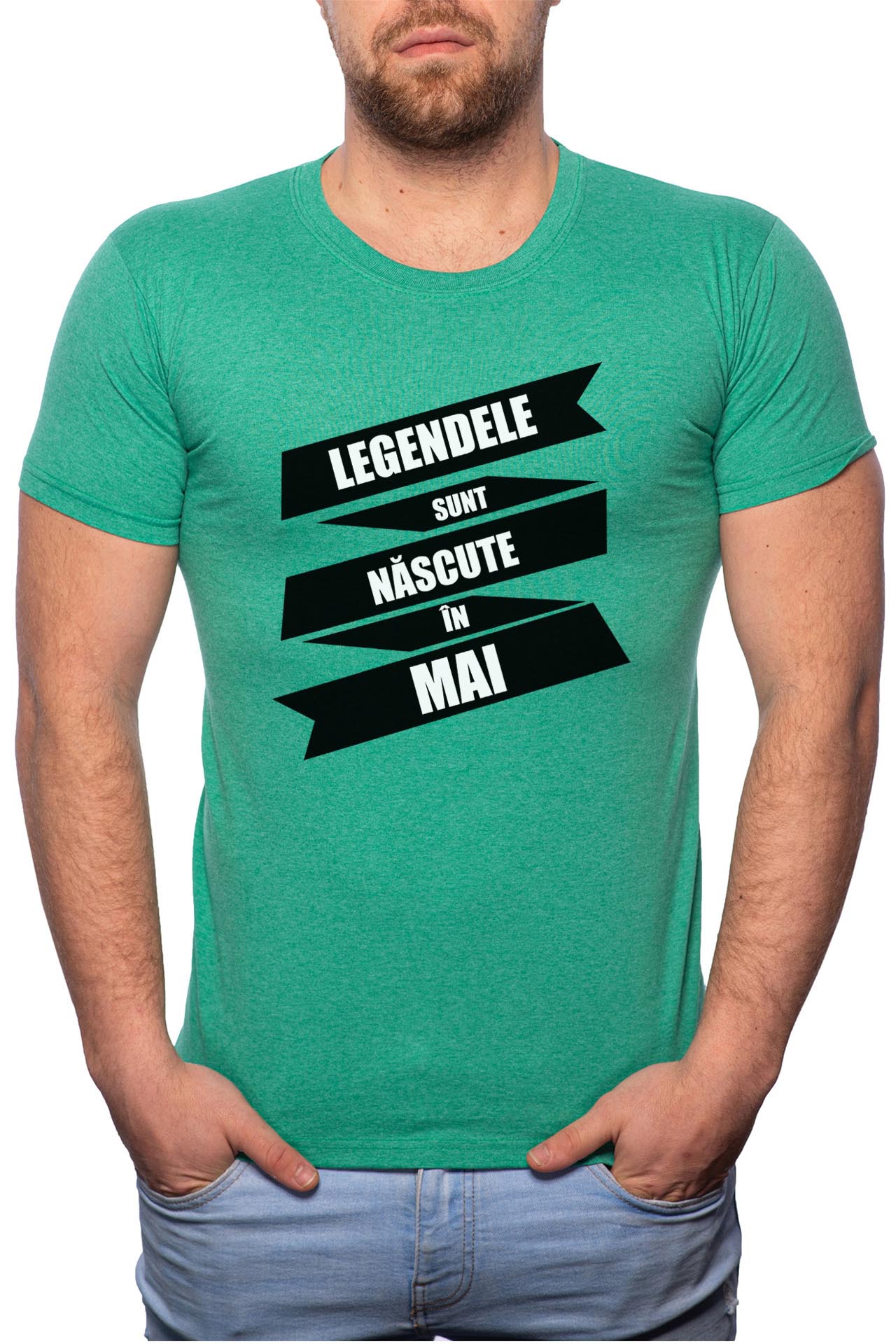 Tricou barbati, Nascute In Mai, 100% Bumbac, G91, Verde