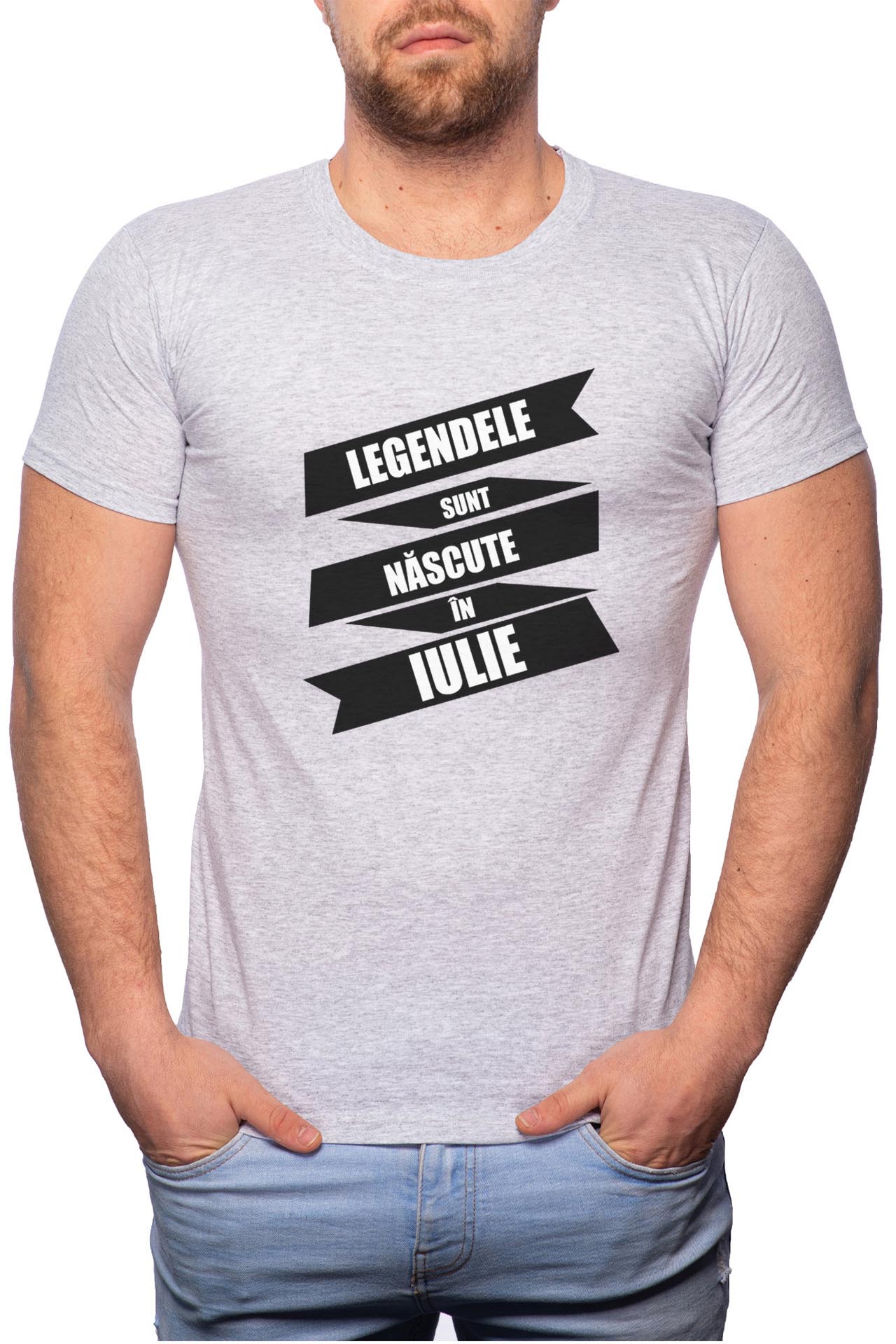 Tricou barbati, Nascute In Iulie, 100% Bumbac, GR92, Gri