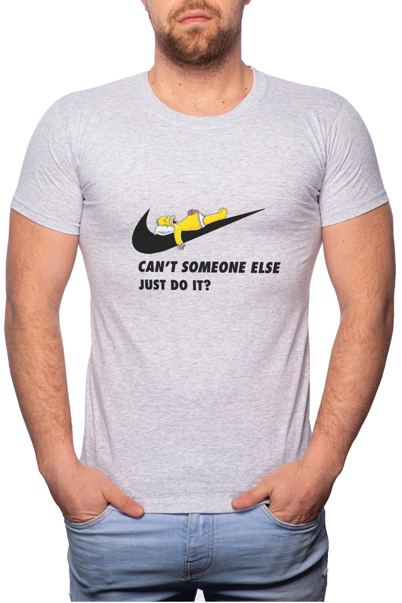 Tricou barbati, The Simpsons Just Do It, 100% Bumbac, GR95, Gri