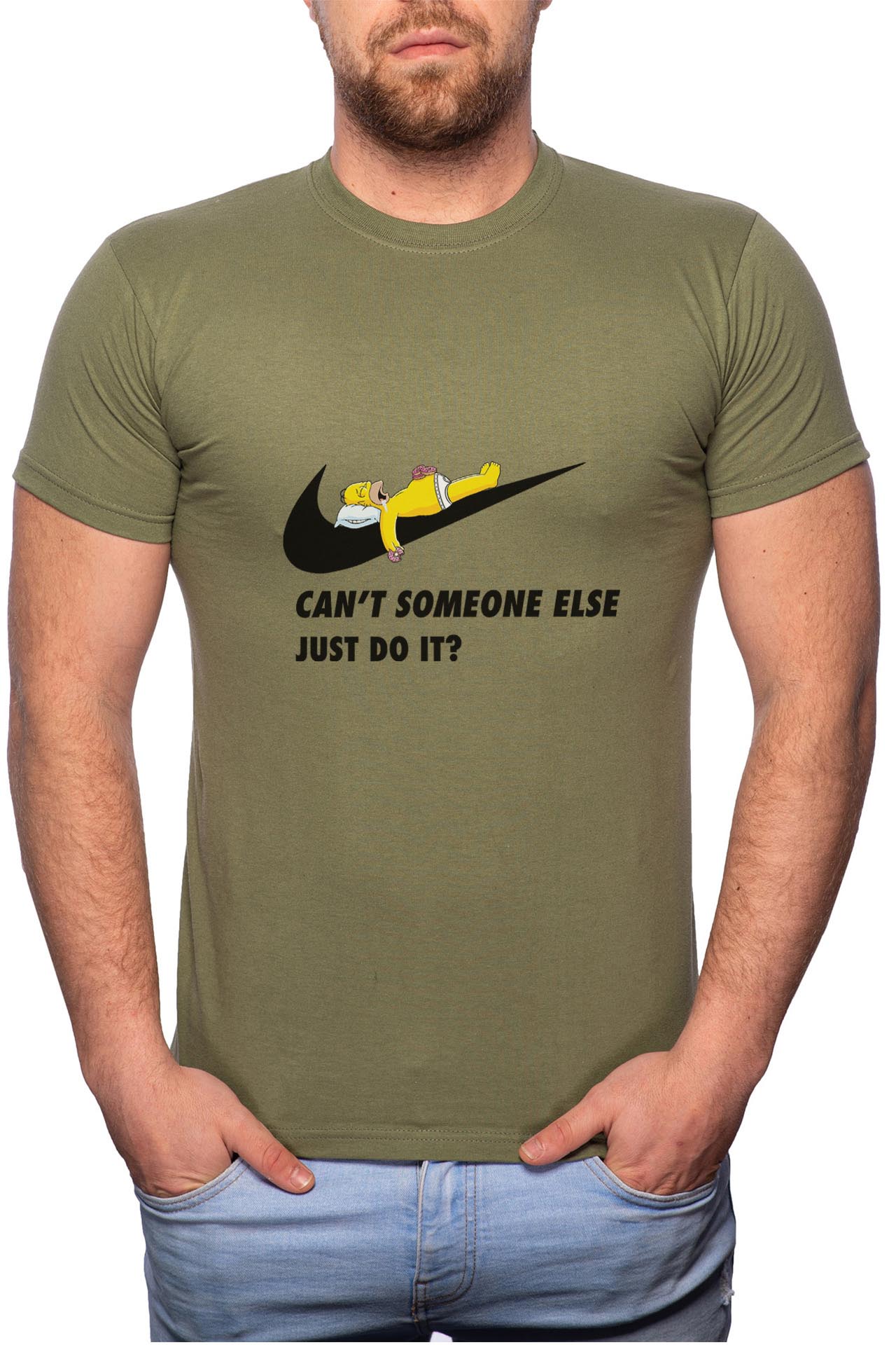 Tricou barbati, The Simpsons Just Do It, 100% Bumbac, GM95, Verde militar