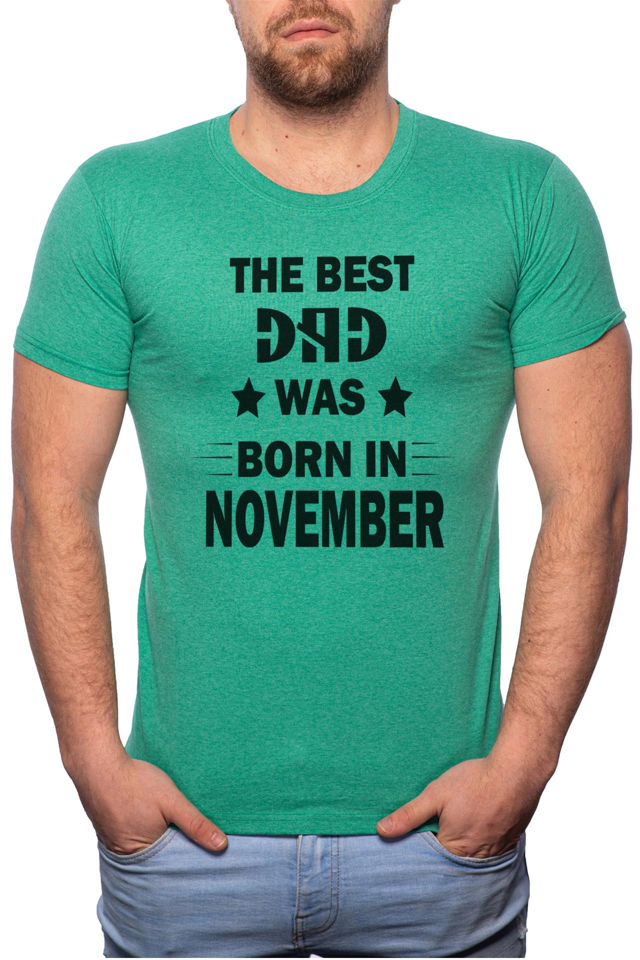 Tricou barbati, Born In November, 100% Bumbac, G100, Verde