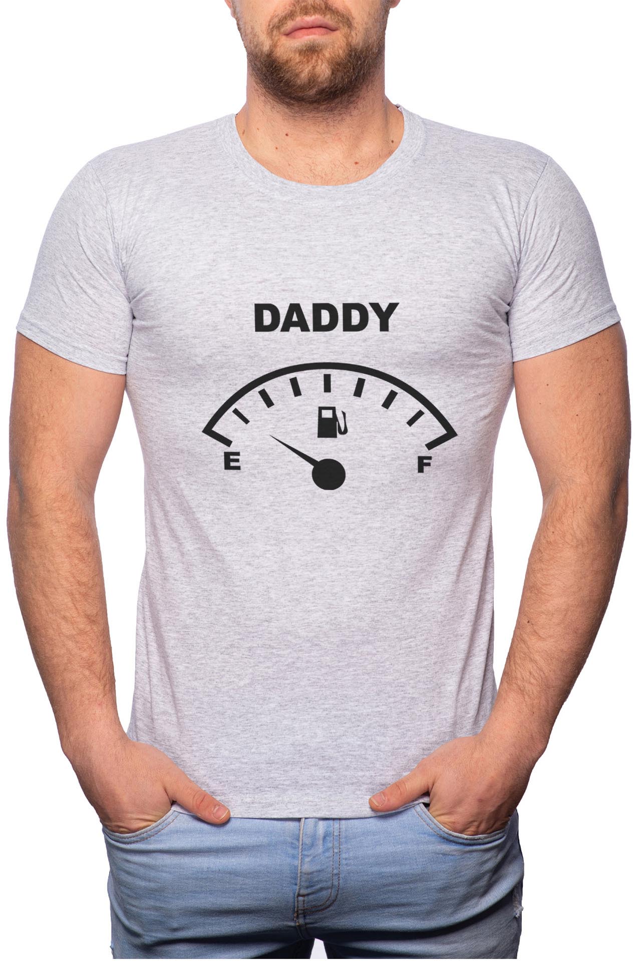 Tricou barbati, Daddy, 100% Bumbac, GR114, Gri