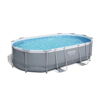Piscina Bestway Power Steel 4.88m x 3.05m x 1.07m, set oval cu pompa de filtrare inclusa Piscina Bestway Power Steel 4.88m x 3.05m x 1.07m, set oval cu pompa de filtrare inclusa