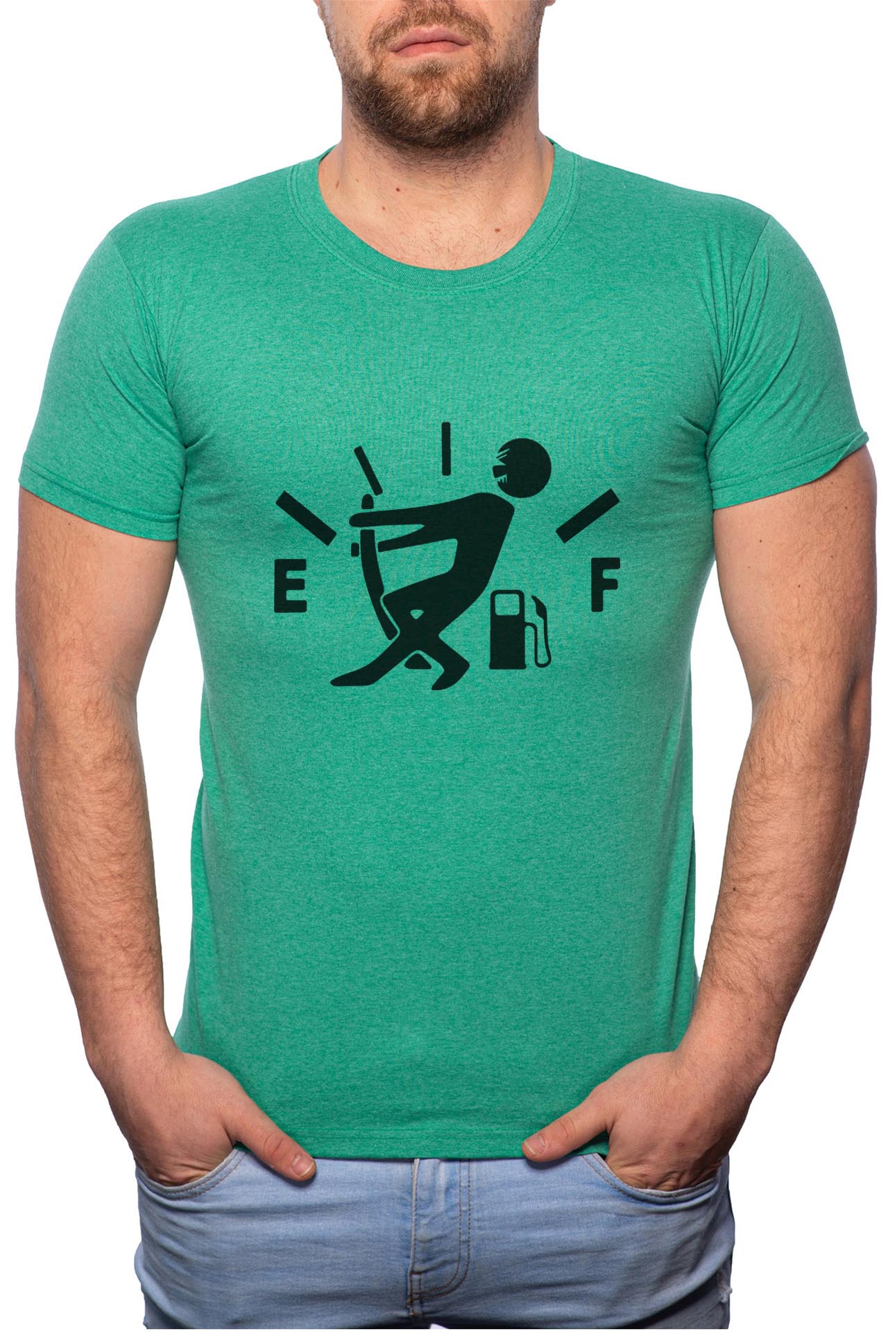 Tricou barbati, Empty Fuel, 100% Bumbac, G122, Verde