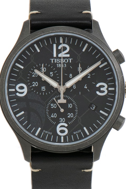 Tissot, Часовник с хронограв и сменяеми каишки, Черен