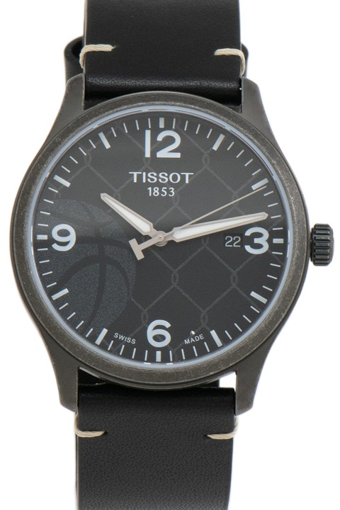 Tissot, Овален аналогов часовник със сменяеми каишки, Черен